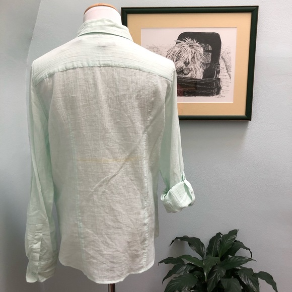 Talbots Pale Green Gossamer Thin Cotton Top - Picture 7 of 13
